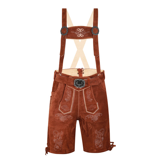 Men’s Edelweiss Lederhosen – Genuine Cow Leather Oktoberfest Shorts