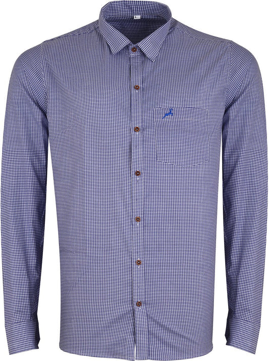 Men’s Bavarian Oktoberfest Shirt – Blue White Gingham