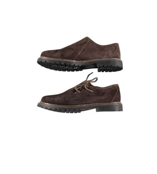 Traditional Bavarian Men’s Shoes – Dark Brown Leather