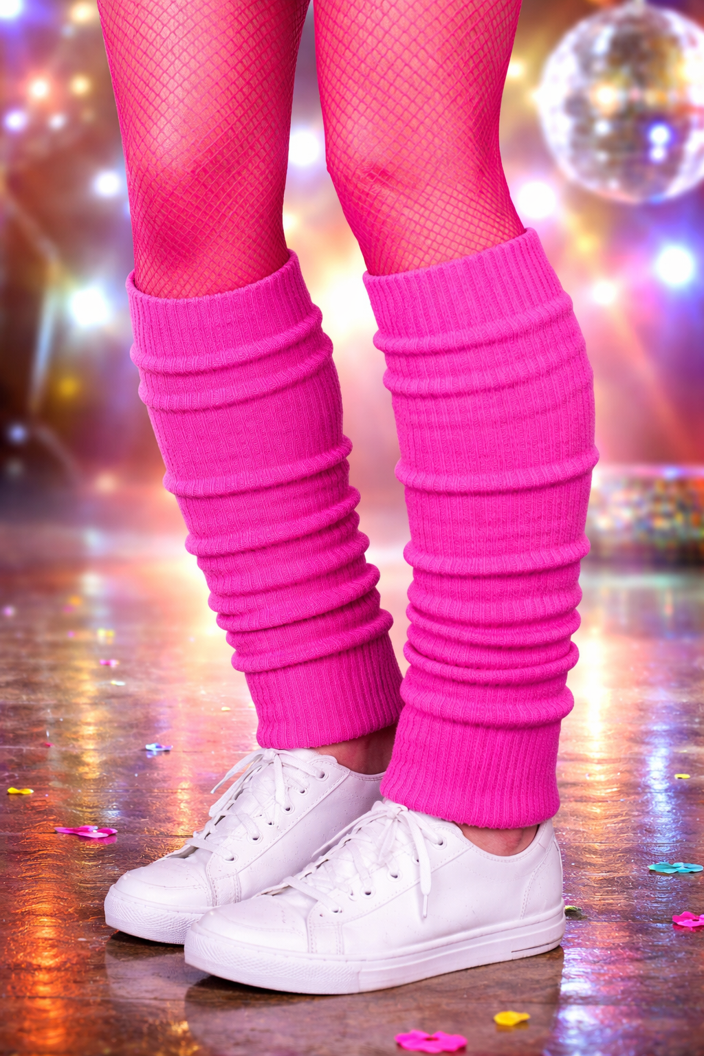 Pink Leg Warmers – Retro 80s Disco & Carnival Costume Accessory