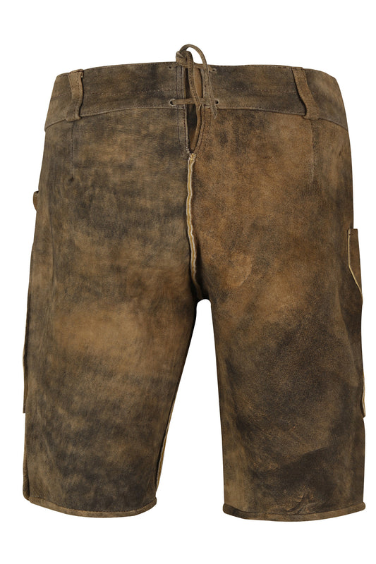 Oktoberfest Lederhosen – 100% Goat Leather Rustic Brown Belt & Suspenders