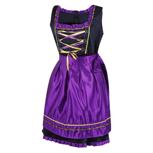 Alpine Dirndl “Junia” – Silk Satin – 2-Piece Set (Dress + Apron, Without Blouse) – 60 cm
