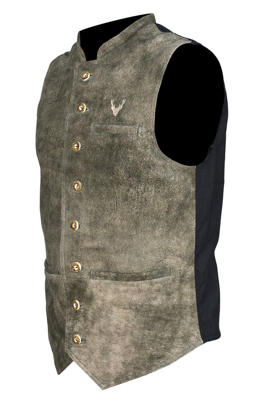 Authentic Trachten Waistcoat – Olive Stone Color