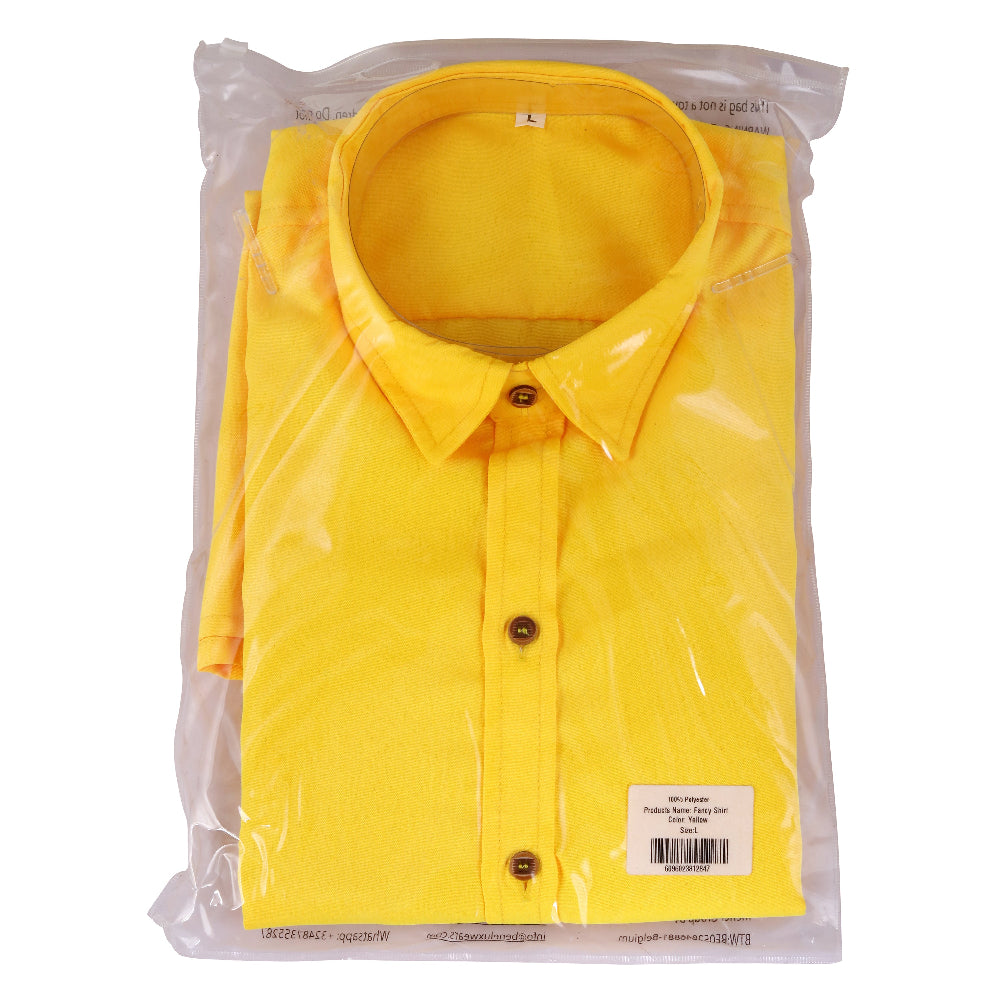 Carnival Fantasy 80s & 90s Costume | Fluorescent Yellow Shirt – Men | Size 2XL | Carnival Outfit | Fancy Dress