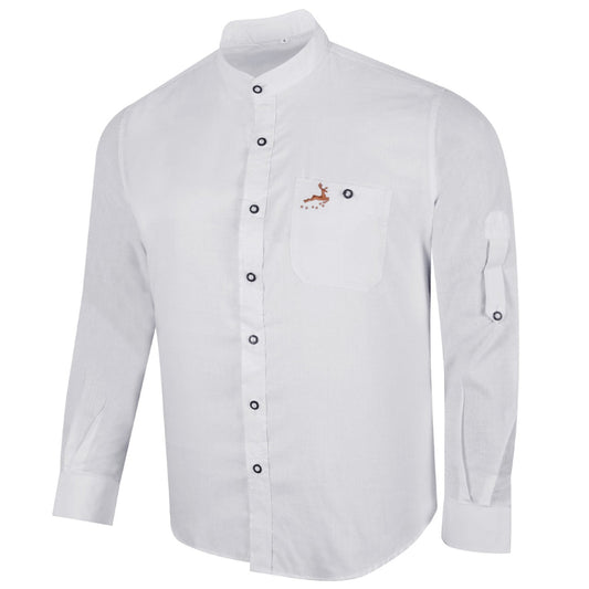 Oktoberfest Carnival White Shirt – Costume Blouse with Korean Collar