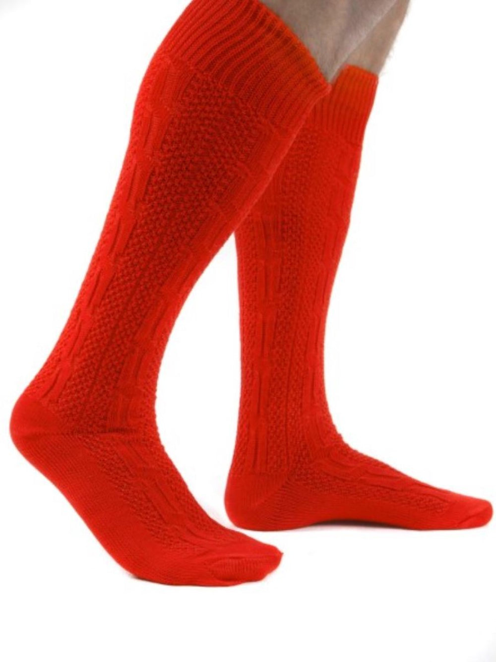 Red Bavarian Trachten Socks – Traditional Oktoberfest Knee Socks