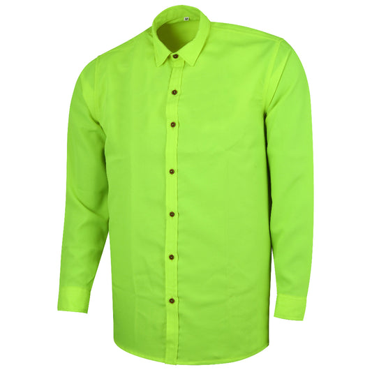 Carnival Fantasy 80s & 90s Costume | Fluorescent Green Shirt – Men | Size 2XL | Carnival Outfit | Fancy Dress- Unisex
