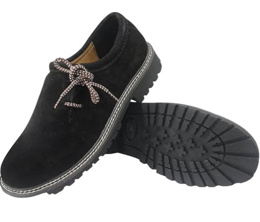 Traditional Bavarian Men’s Shoes – Black Leather