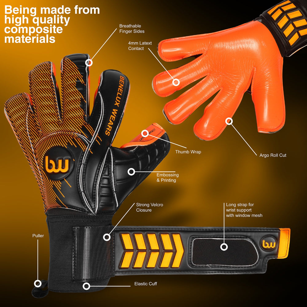 Adult Goalkeeper Gloves – Professional Soccer Gloves with Strong Grip & Comfort