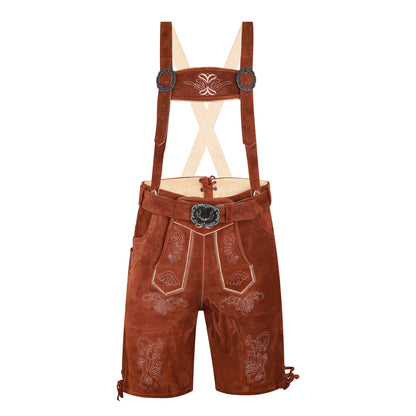 Oktoberfest Original cow lederhose Edelweiß