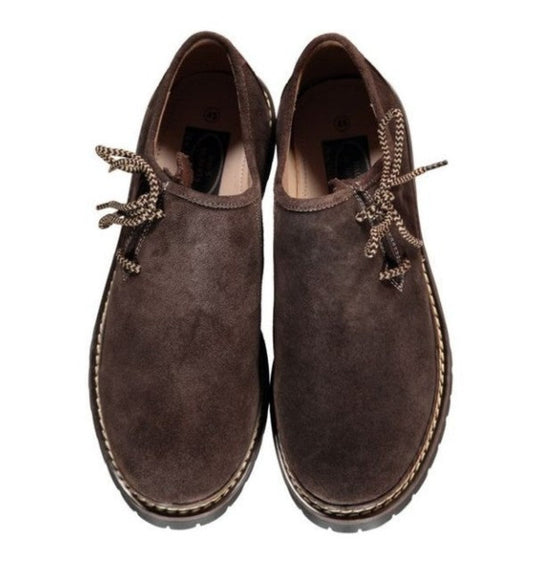 Traditional Bavarian Men’s Shoes – Dark Brown Leather