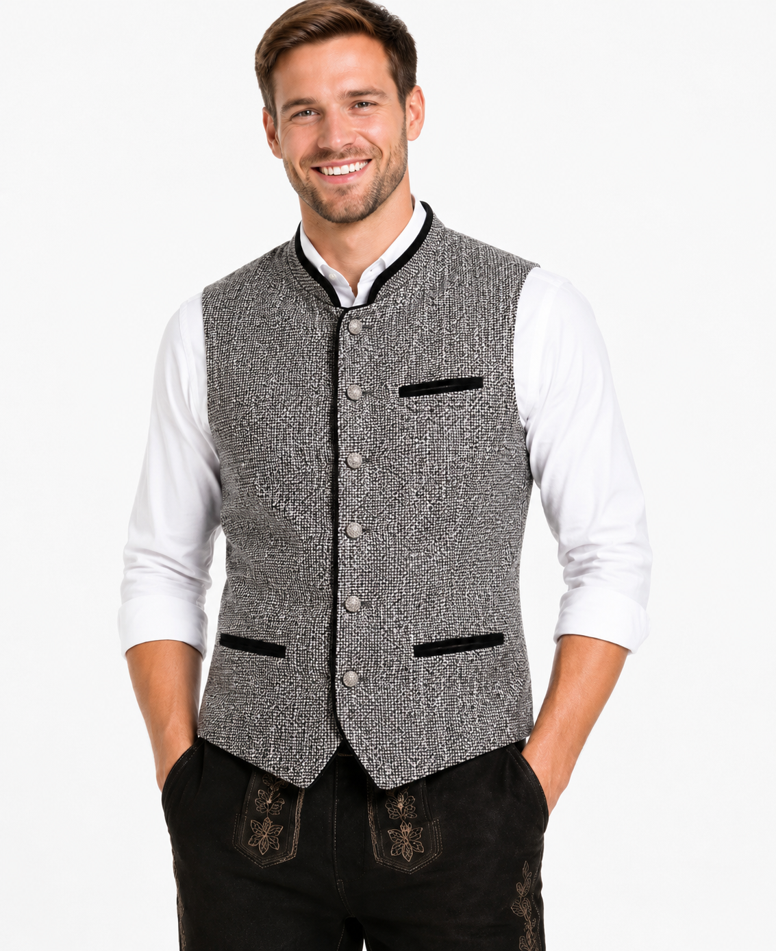 Trachten Waistcoat GRAZ Grey