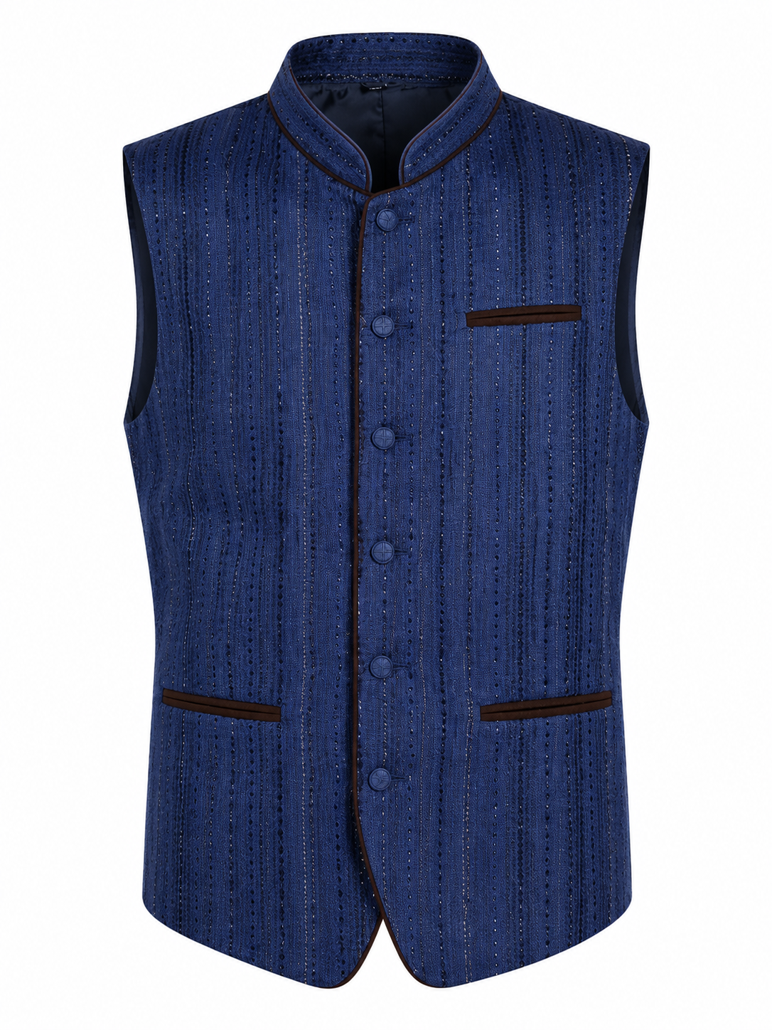 Men's Bavarian Waistcoat – Navy Blue Traditional Oktoberfest Vest
