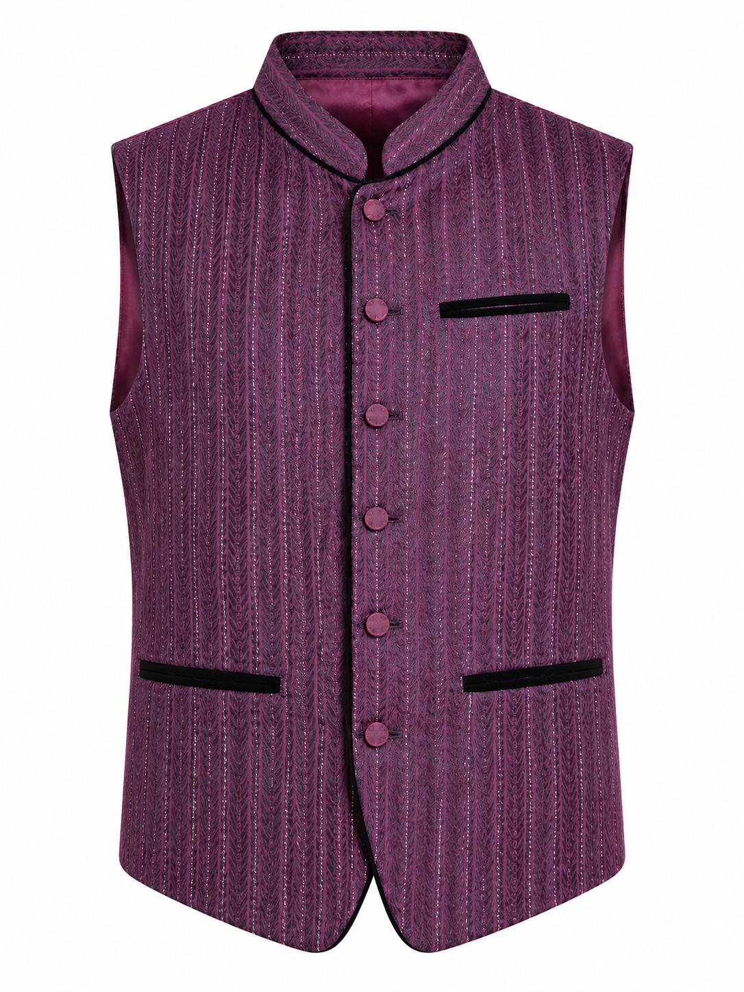 Men's Bavarian Waistcoat – Burgundy Traditional Oktoberfest Vest