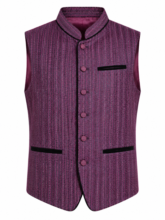 Men's Bavarian Waistcoat – Burgundy Traditional Oktoberfest Vest