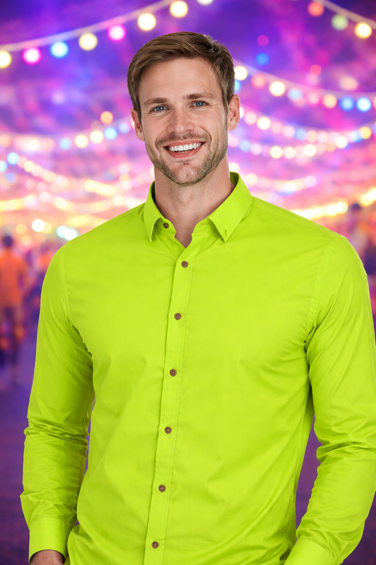 Fluorescent Green 80s 90s Retro Shirt – Carnival Party Costume