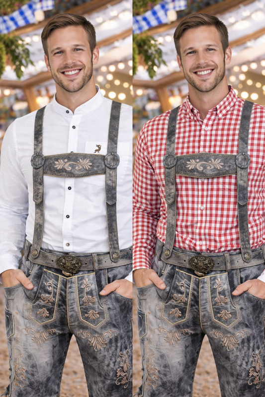Men’s Bavarian Lederhosen – Genuine Cow Leather Oktoberfest Shorts