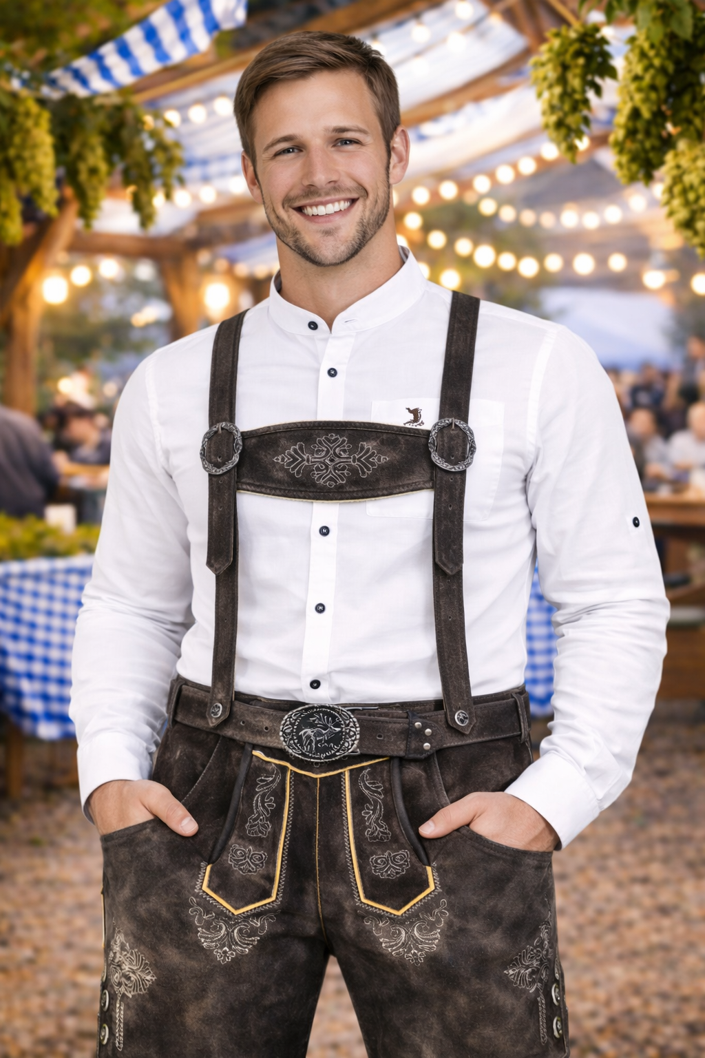 AlpenJäger Lederhosen – Premium Goat Leather Oktoberfest Shorts