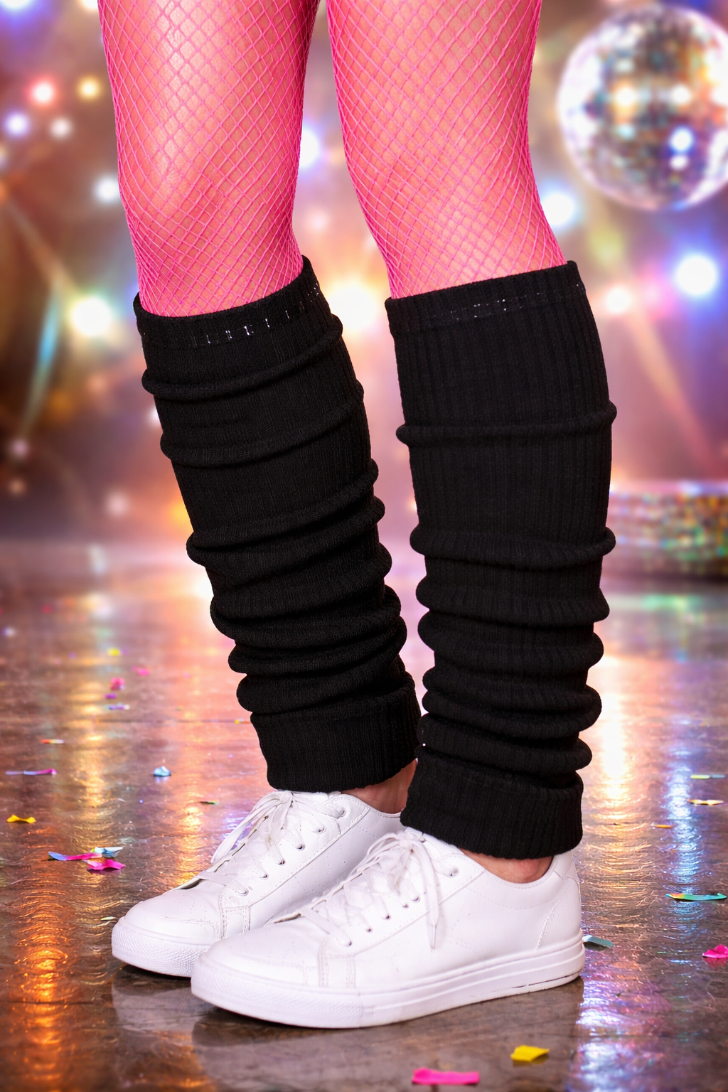 Black Leg Warmers – Retro 80s Disco & Carnival Costume Accessory