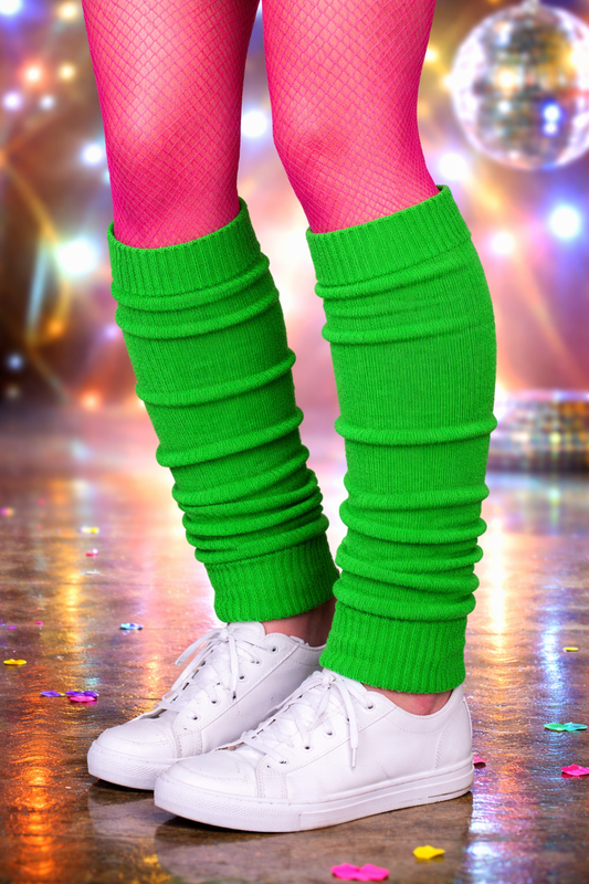 Green Leg Warmers – Retro 80s Disco & Carnival Costume Accessory