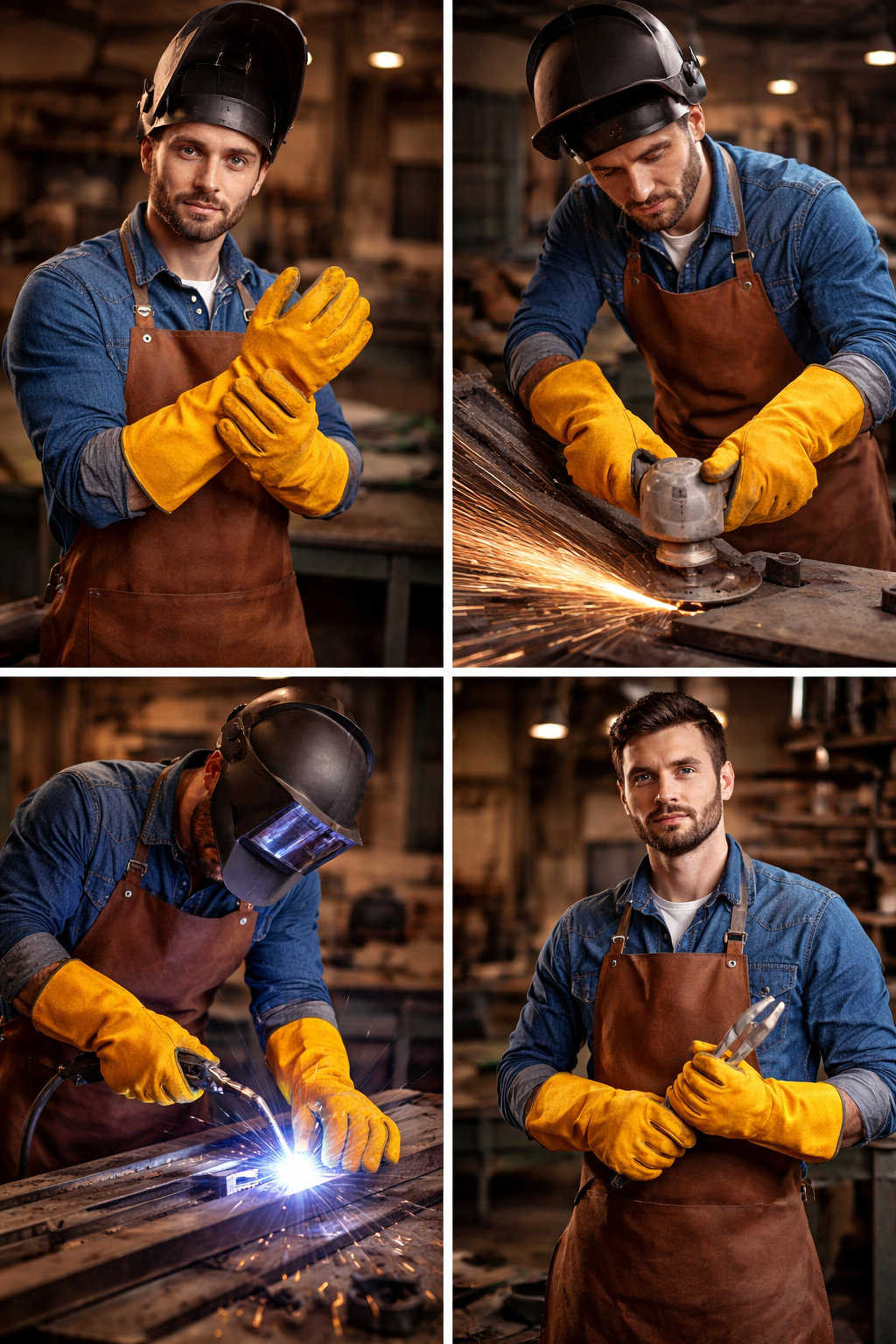 Heat-Resistant Long Welding Gloves – Premium Leather Safety Gloves