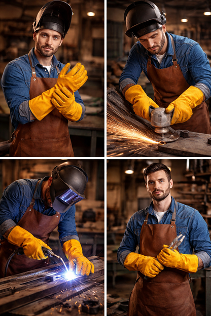 Heat-Resistant Long Welding Gloves – Premium Leather Safety Gloves