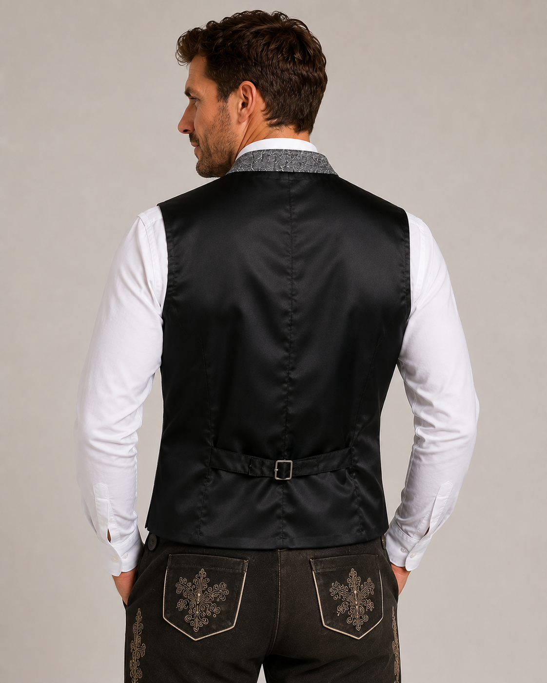 Alpine Trachten Waistcoat – Grey
