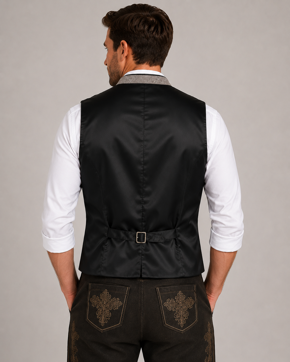 Alpen Soft Tweed Waistcoat – Stone Grey