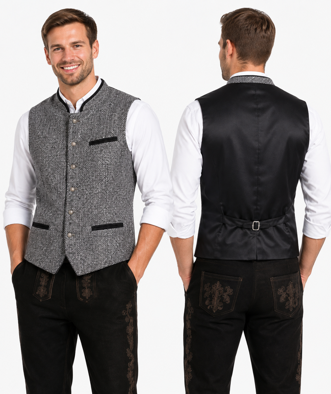 Trachten Waistcoat GRAZ Grey