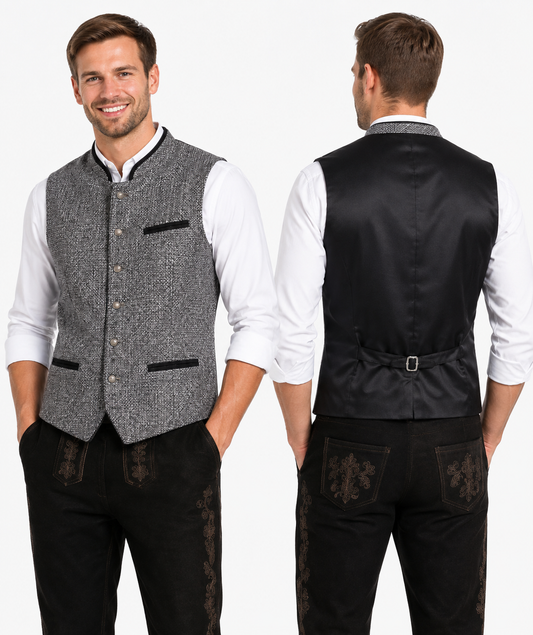 Trachten Waistcoat GRAZ Grey