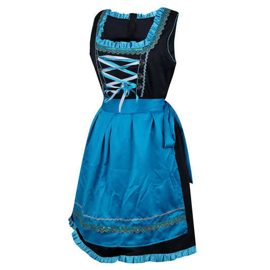 Alpine Dirndl “Mira ” – Silk Satin – 2-Piece Set (Dress + Apron, Without Blouse) – 60 cm