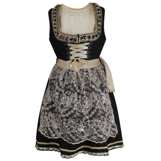 Alpine Midi Dirndl "Daylan" – Brocade – 2-Piece Set (Dress + Apron, Without Blouse) – 60 cm Length