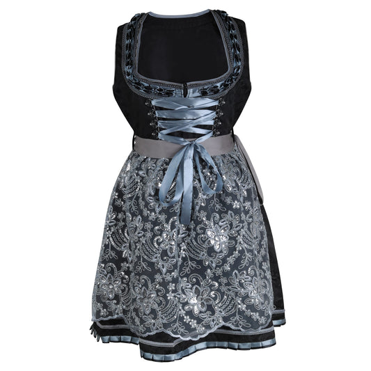 Alpine Midi Dirndl "Dina" – Brocade – 2-Piece Set (Dress + Apron, Without Blouse) – 60 cm Length