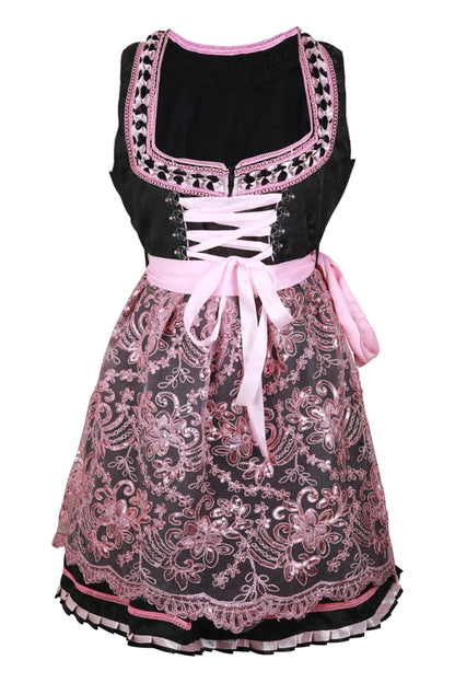 Alpine Midi Dirndl "Alisha" – Brocade – 2-Piece Set (Dress + Apron, Without Blouse) – 60 cm Length
