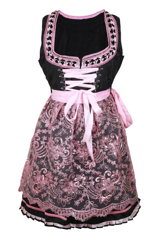 Alpine Midi Dirndl "Alisha" – Brocade – 2-Piece Set (Dress + Apron, Without Blouse) – 60 cm Length