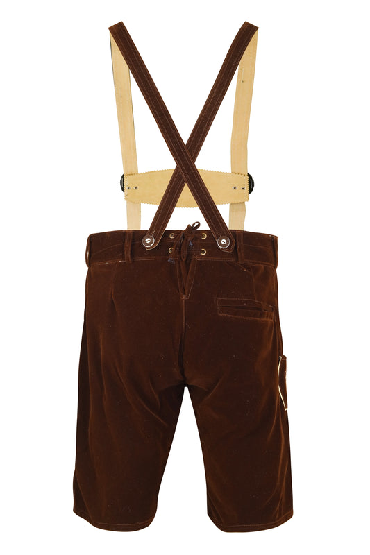 Lederhosen  – Oktoberfest – Carnival Costume – Velvet – Brown- Unisex