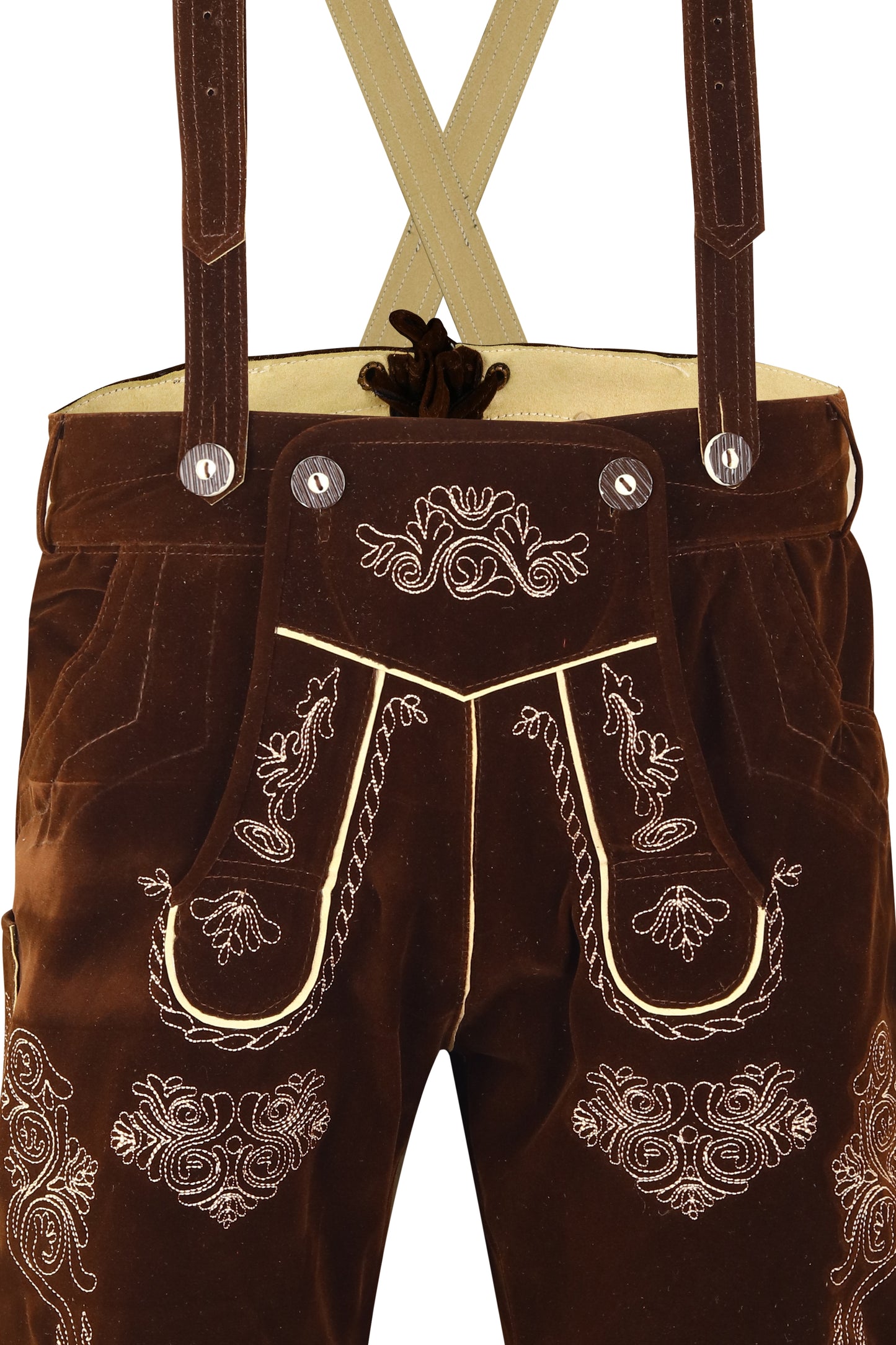Lederhosen  – Oktoberfest – Carnival Costume – Velvet – Brown- Unisex