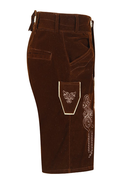 Lederhosen  – Oktoberfest – Carnival Costume – Velvet – Brown- Unisex