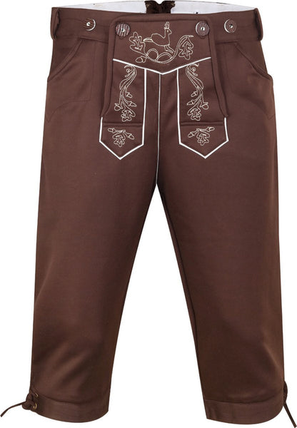 Oktoberfest Lederhosen Knee-Length – Oktoberfest – 100% Fleece – Brown – With Suspenders