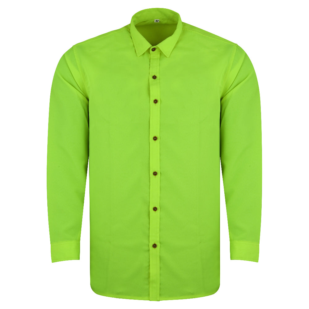 Carnival Fantasy 80s & 90s Costume | Fluorescent Green Shirt – Men | Size 2XL | Carnival Outfit | Fancy Dress- Unisex