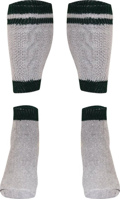 Oktoberfest Socks Grey  Green / Adult Socks  Two-Piece