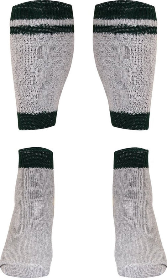Oktoberfest Socks Grey  Green / Adult Socks  Two-Piece