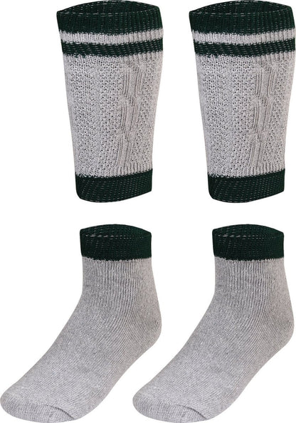 Oktoberfest Socks Grey  Green / Adult Socks  Two-Piece