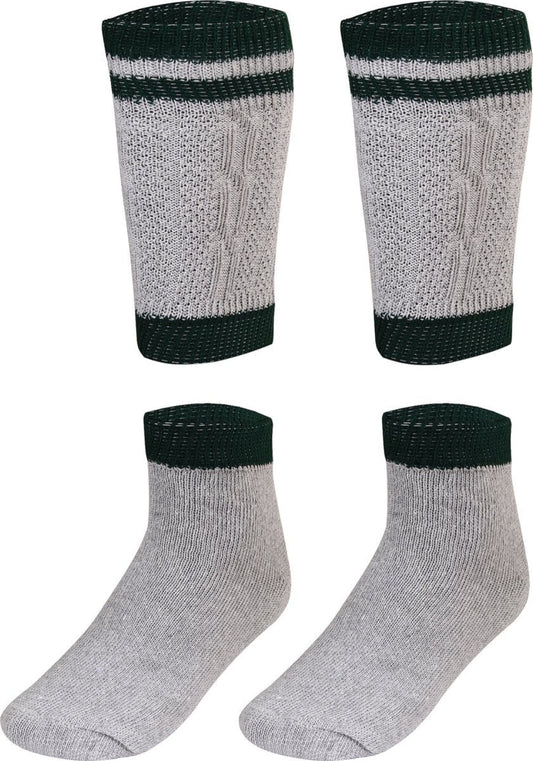 Oktoberfest Socks Grey  Green / Adult Socks  Two-Piece