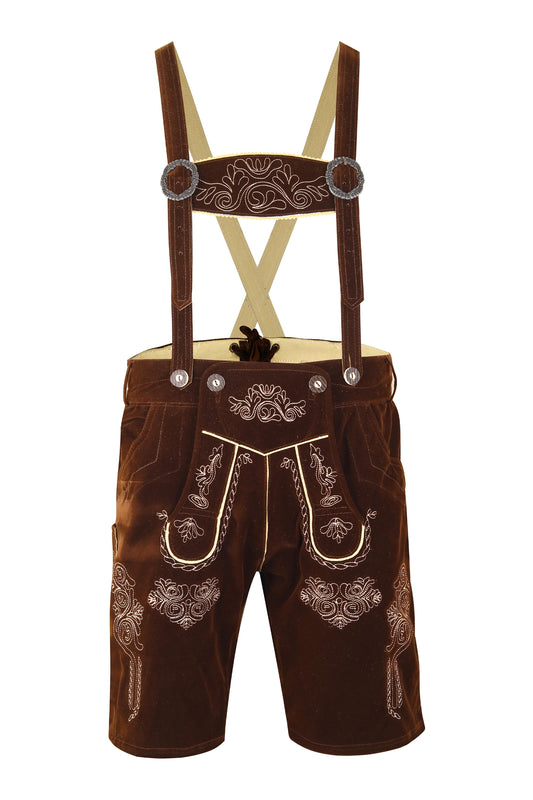 Lederhosen  – Oktoberfest – Carnival Costume – Velvet – Brown- Unisex