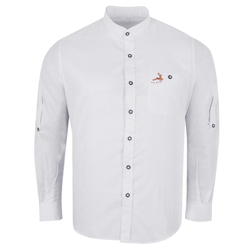 Oktoberfest Carnival White Shirt – Costume Blouse with Korean Collar