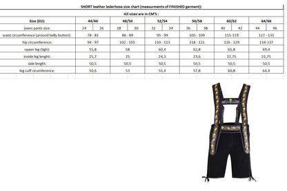 Lederhosen Mike Black  – Oktoberfest – Carnival Costume – Velvet –  Unisex