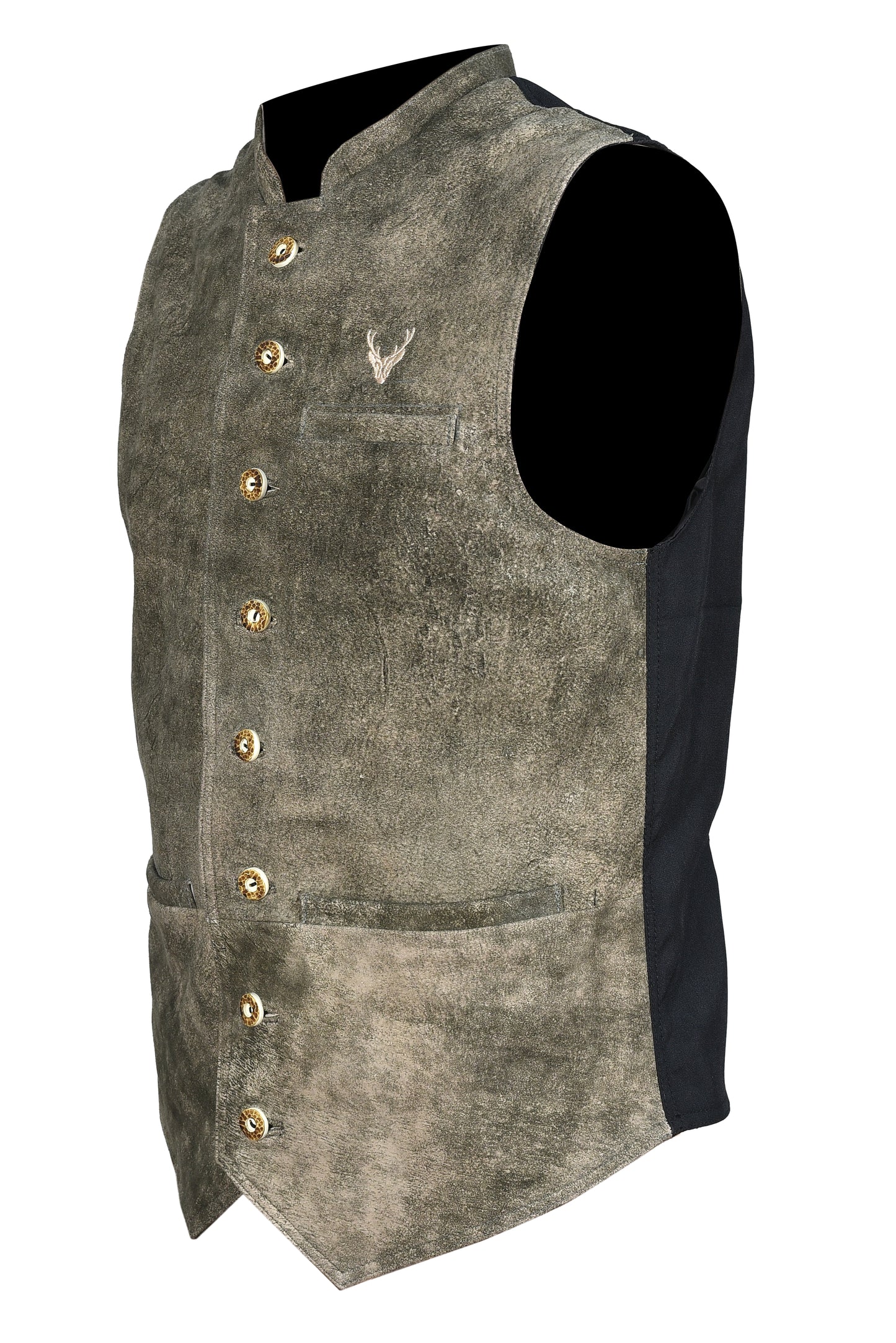 Men's Traditional Leather Waistcoat – Bavarian Oktoberfest Vest – Genuine Leather Casper