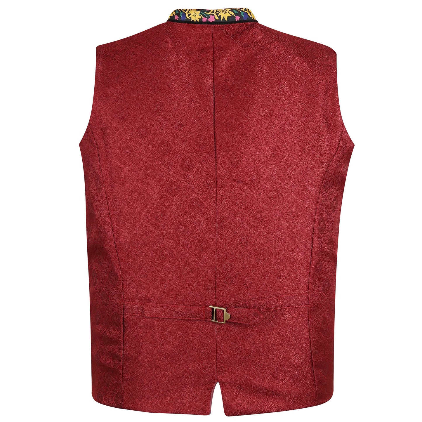 Men's Traditional Bavarian Waistcoat – Burgundy Oktoberfest Vest – Alpine Trachten Gilet