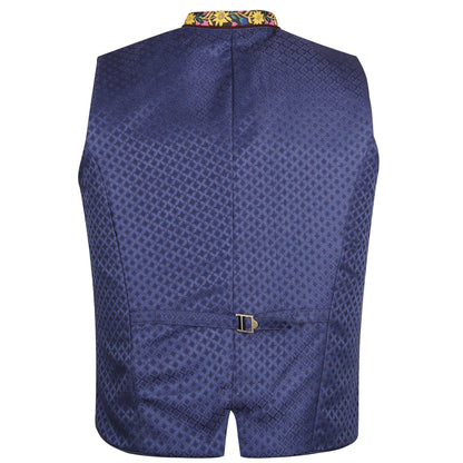 Men's Blue Oktoberfest Waistcoat – Traditional Bavarian Trachten Vest